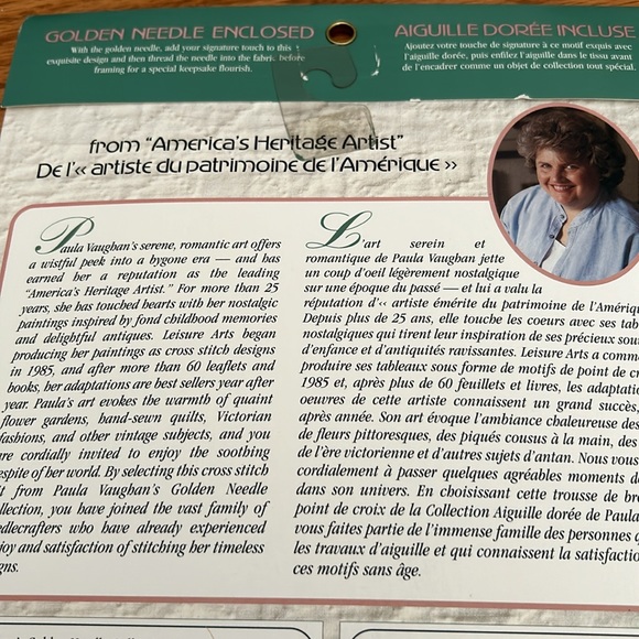 Paula Vaughan Golden Needle Collection Midsummer Roses Vintage NEW Cross Stitch - Picture 5 of 5